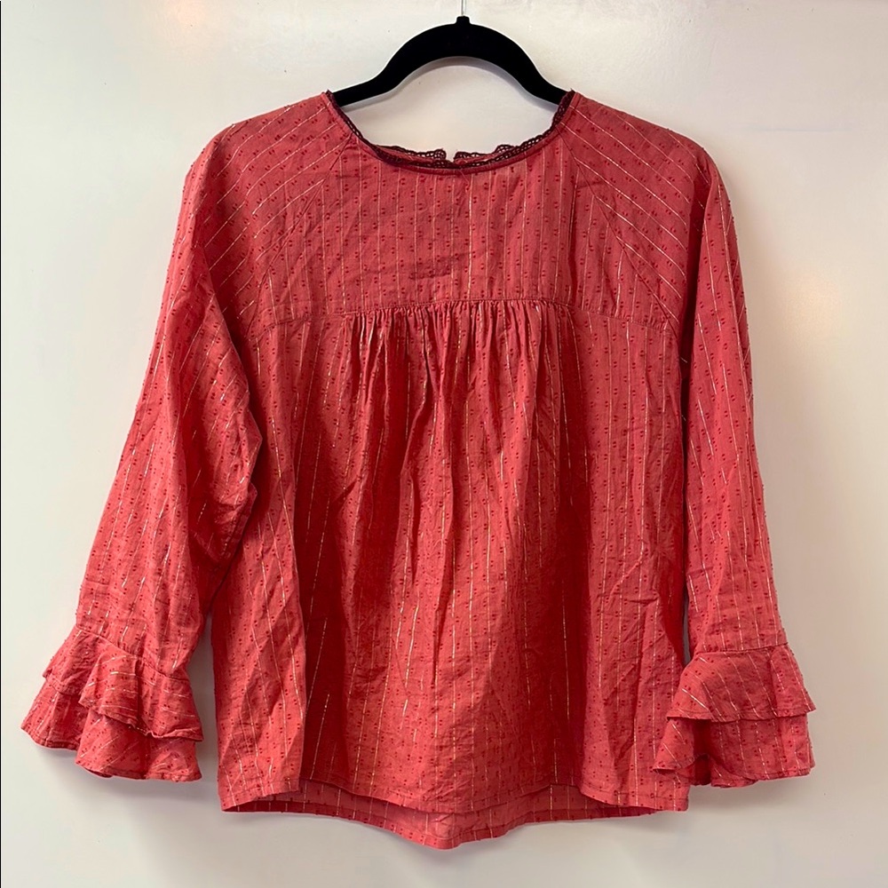 Lucky Brand, flared sleeve blouse. XL